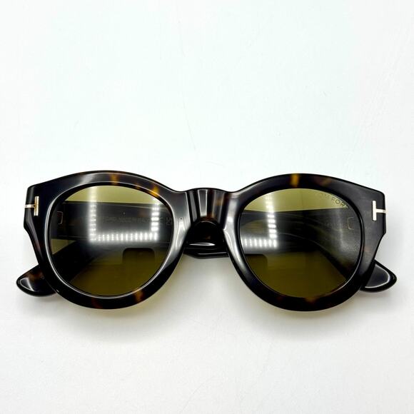 Tom Ford Sunglasses Lucinda TF1212 52N Havana Round Frame Green Lens 48-24-145 main image 9